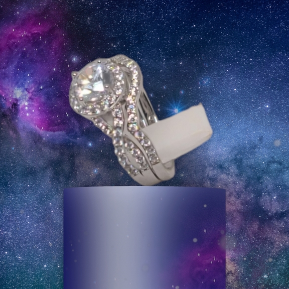 NEW Lustro Stella Diamond Wedding Set Size 7 - Picture 3 of 13